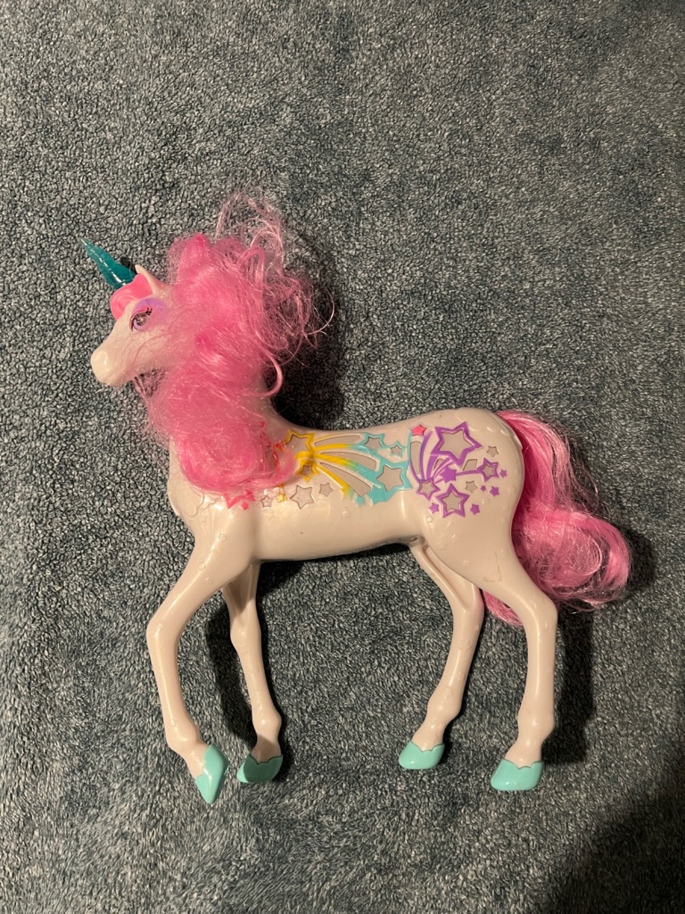 Pink-Maned Unicorn Play Figure with Teal Accents - Kids Toys